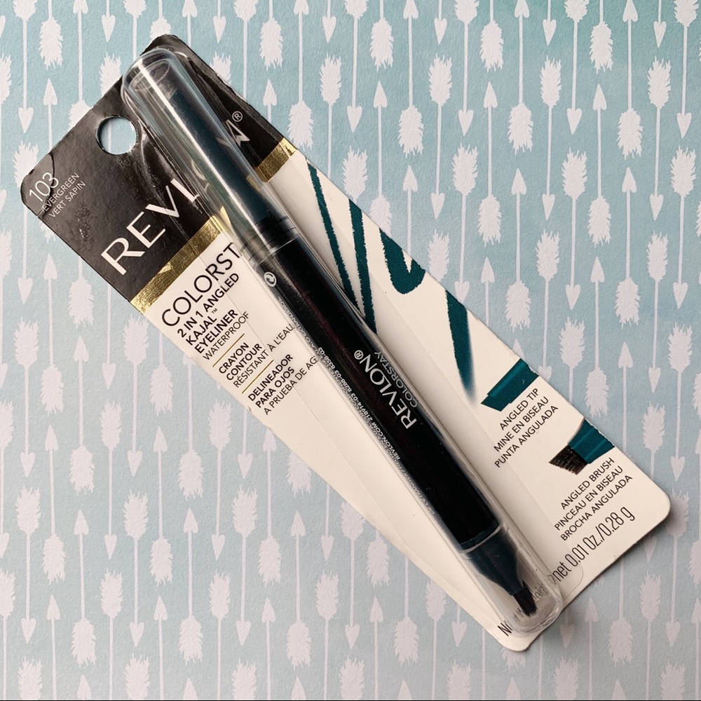 REVLON 2 in 1 Angled Eyeliner Waterproof Evergreen